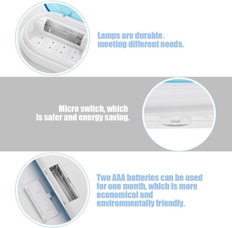 woobles Antibacteria UV Light Portable Toothbrush Sterilizer Sanitizer Cleaner Disinfection (Blue) - Image 3